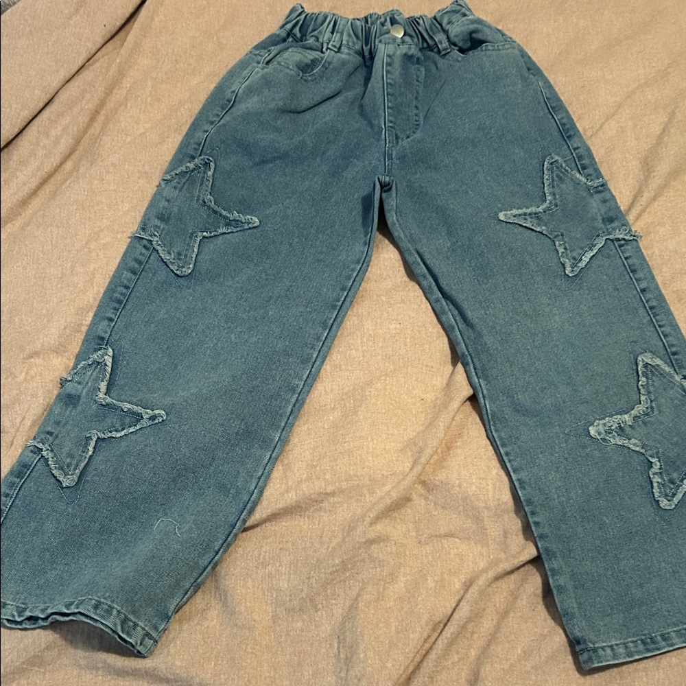 Kids Denim Star-Patterned Jeans